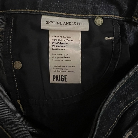 Paige Skyline Ankle Peg Skinny Jeans Dark Wash Size 25 - Picture 2 of 4